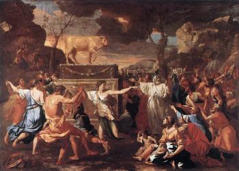尼古拉斯 普桑 The Adoration of the Golden Calf, approx 尼古拉斯 普桑 The Adoration of the Golden Calf, approx